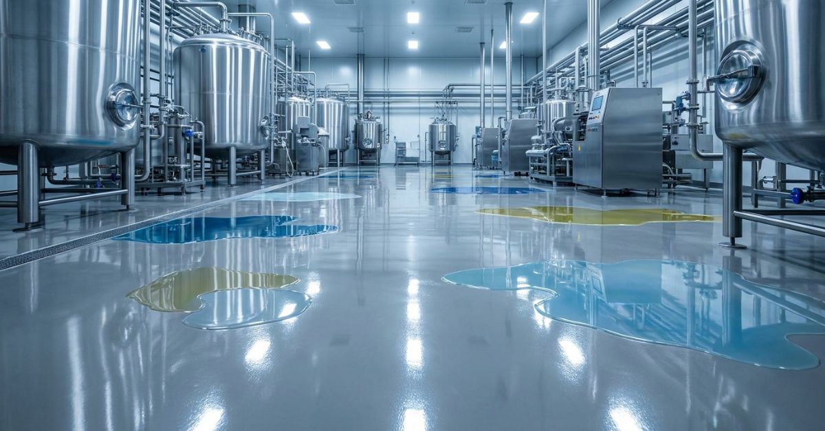 Resina para piso industrial em ambientes quimicos